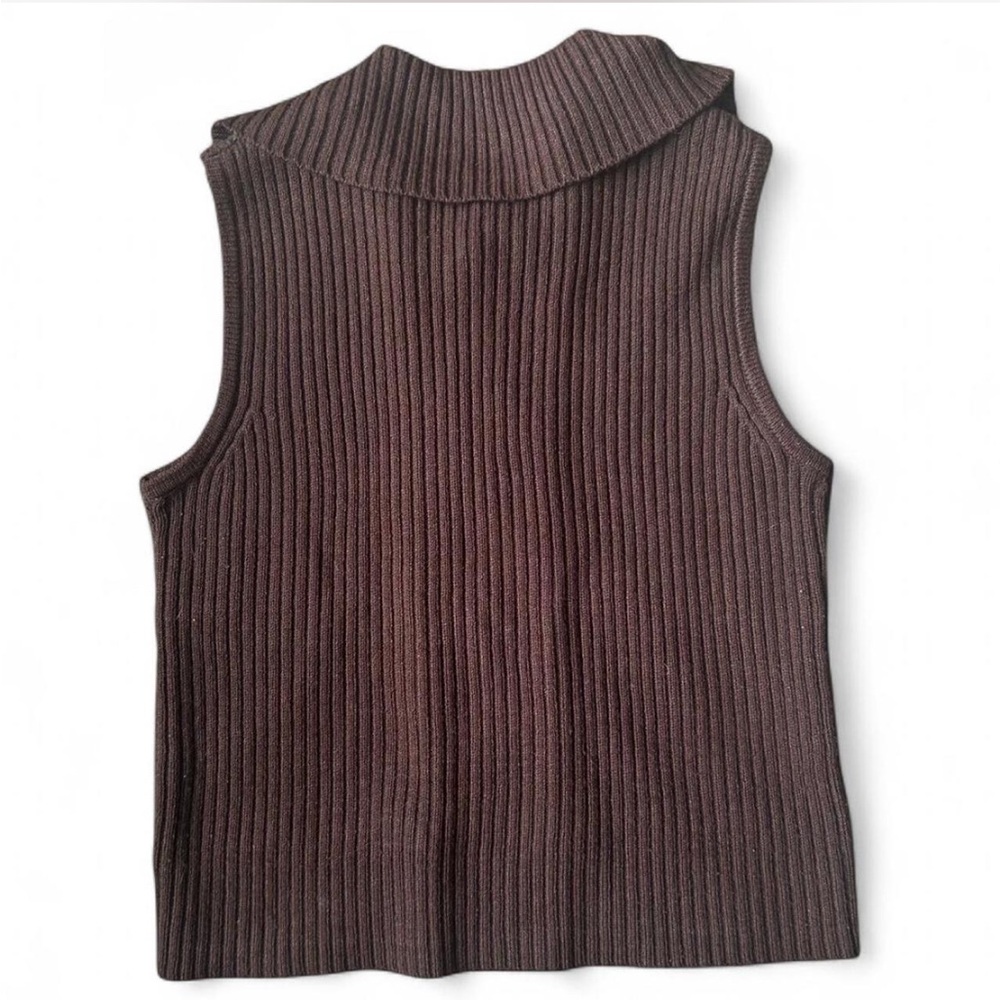 Brown Suede Knit Vest - Picture 3 of 4